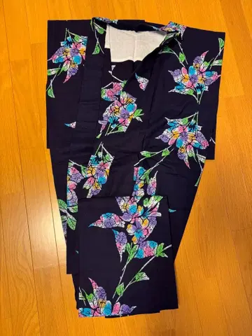 미사용 새상품 유카타 꽃무늬 성인 프리 사이즈