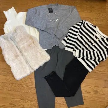 겨울 의류 여성용 묶음 판매 7점 nyu nyu 액세서리