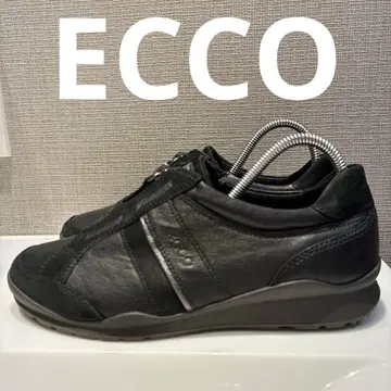 ECCO 블랙 가죽 스니커즈 여성용 36