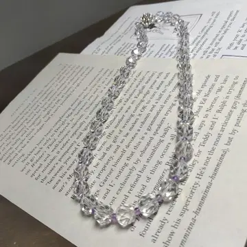 컷 수정 비즈 목걸이 자수정 라운드볼