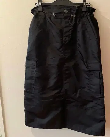 블랙 롱 스커트 허리 드로우 스트링 포함 janemarple