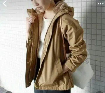 슬로브 이에나 에코 퍼 라이너 포함 후드 밀리터리 블루종 36