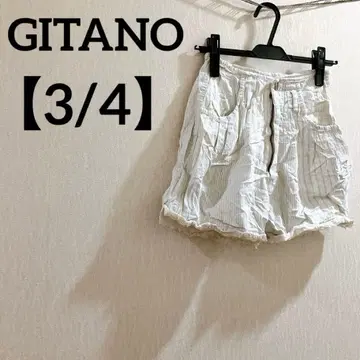 GITANO [ 3/4 ] 스트라이프 코튼 숏팬츠 프릴 심플