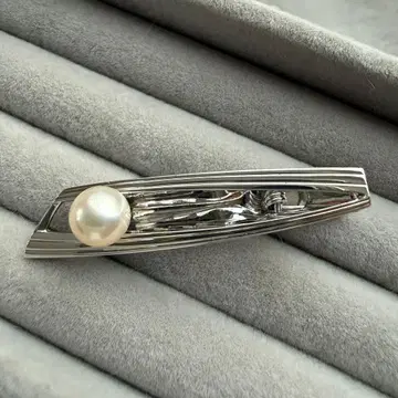 MIKIMOTO 펄 넥타이핀 클립 실버제