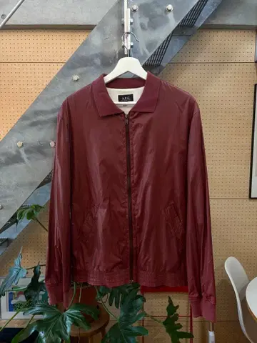 A.P.C. 버건디 나일론 자켓