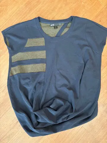 Y-3 벌룬&백 오픈 디자인 티셔츠 네이비/올리브