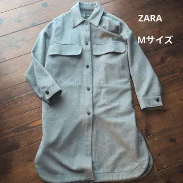 레어 ZARA M 사이즈 울 혼방 셔츠 원피스 코트