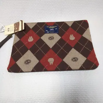 해리스 트위드 아가일 체크 파우치