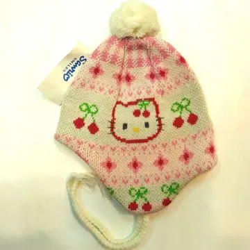 헬로키티 레트로 니트 모자 귀마개 1998년생