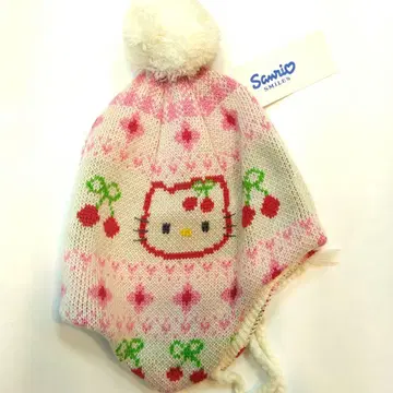 헬로키티 레트로 니트 모자 귀마개 1998년생