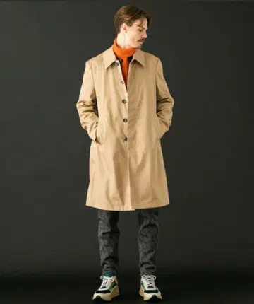 일본제! UNITED TOKYO 베이지 본딩 개버딘 코트