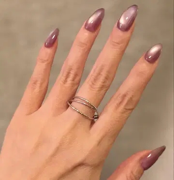 새상품 아쉬페 프랑스 실버 컬러 트리니티 반지 3연 16호