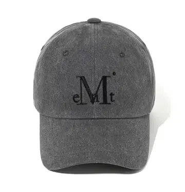 mucent 그레이 자수 로고 야구 모자 M