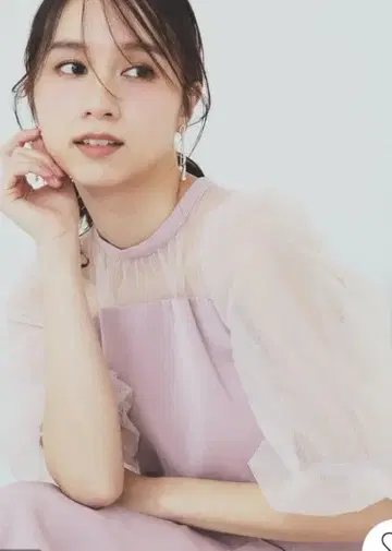 index 도트 튤 슬리브 도킹 원피스 [세탁기 사용 가능] 드레스