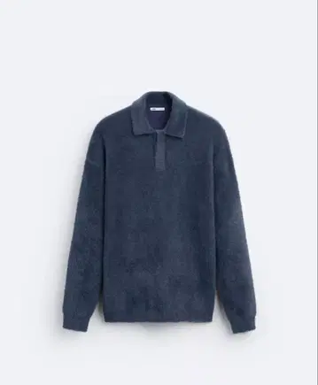 ZARA 인조 모피 텍스처 니트 피케 셔츠