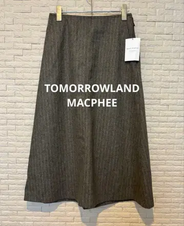 새상품 투모로우랜드 맥피 울 나일론 플란넬 세미 플레어 스커트