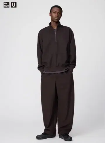 유니클로 U 브러쉬드 맨투맨 와이드 팬츠