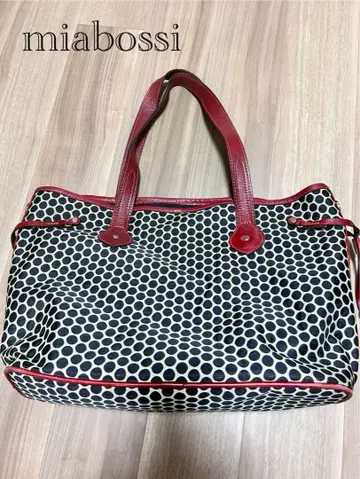 miabossi 블랙과 빨간색의 도트 무늬 토트백