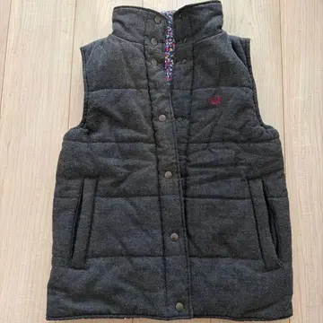 그레이 다운 베스트 꽃무늬 안감