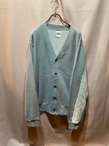 uniform experiment 맨투맨 가디건 소매 니트 케이블 짜임