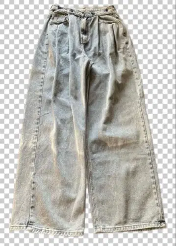 배기 데님 와이드 스트레이트 블루