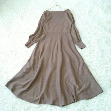 고베 레터스 오카베 아유미 씨 콜라보 벌룬 슬리브 롱 니트 원피스 F