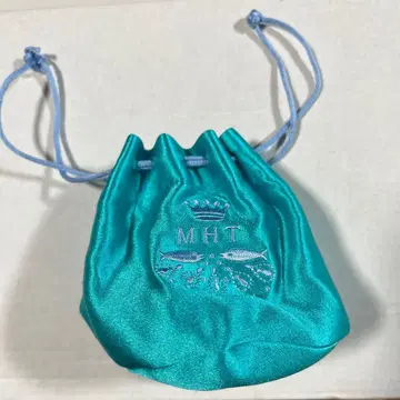 터콰이즈 새틴 팡플무스 파우치 MHT 마리 엘렌 드 타야크