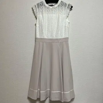 레이스 슬리브리스 무릎 기장 원피스