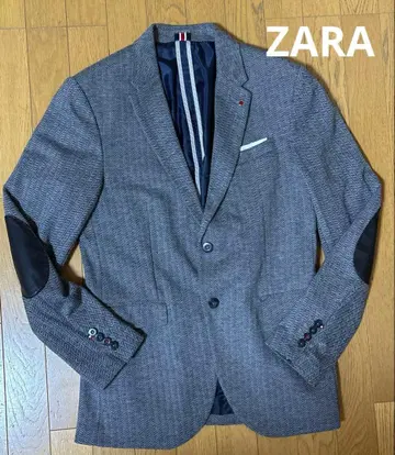 ZARA 그레이 남성용 자켓 엘보우 패치 부착 USA40