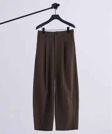 UNITED TOKYO 배럴 치노 팬츠 하이 트위스트 코튼 브라운