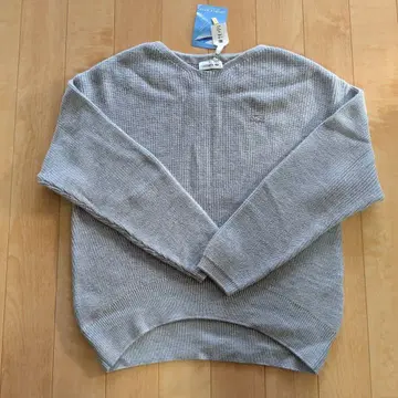 LACOSTE 워셔블 울 미들 게이지 V넥 스웨터