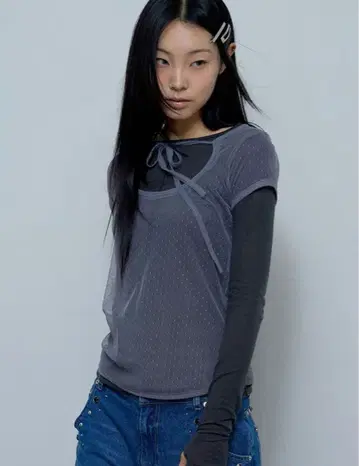 fancy club 3WAY DOT LAYERED LONG SLEEVE