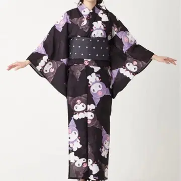 레어! 미사용 새상품 교육용 실 포함 쿠로미 패턴 유카타 블랙 단품