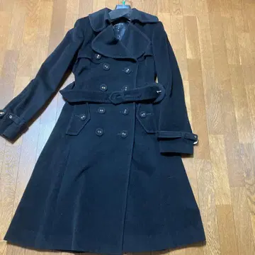 LOUNIE 블랙 롱 코트 38