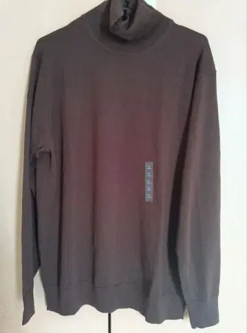 엑스트라 파인 메리노울 터틀넥 스웨터 XL 브라운 얇은 소재