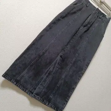 PAGEBOY 데님 롱 스커트 블랙