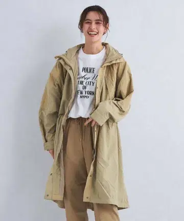 별주 와일드 띵스 마운틴 후드티 롱 베이지