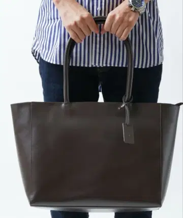 다크 브라운 토트백 천연 가죽
