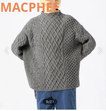 맥피 에어얀 케이블 빌드넥 풀오버 그레이 S 사이즈