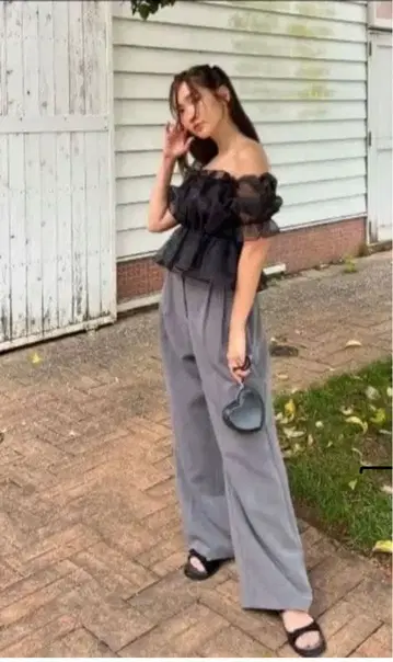 ALLISON BROWN 센터 프레스 슬랙스