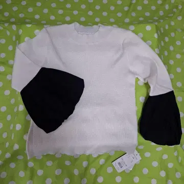 화이트/블랙 바이컬러 니트 F