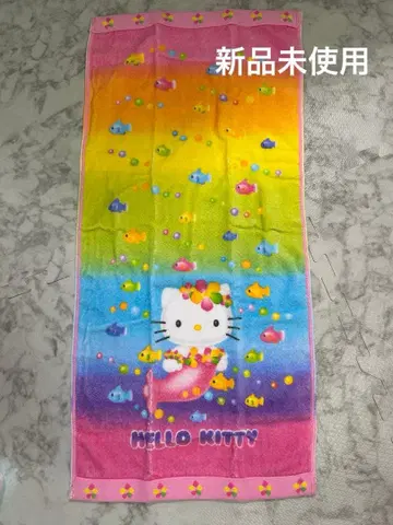 헬로키티 페이스 타월 오로라 키티 미사용 머메이드 인어