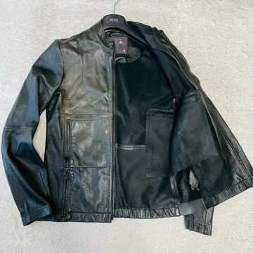 새상품급 G-STAR RAW 싱글 라이더 자켓 M 소가죽 블랙