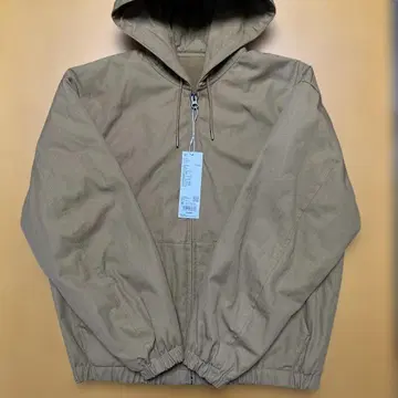 유니클로 U 후디드 집업 블루종 M 브라운