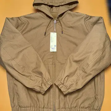 유니클로 U 후디드 집업 블루종 M 브라운