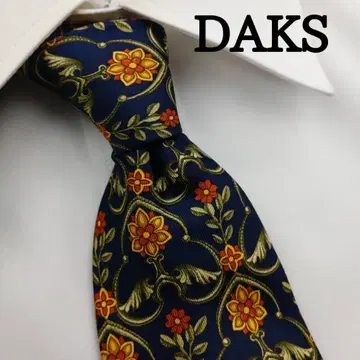 닥스 고급 실크 넥타이 올 패턴 블랙