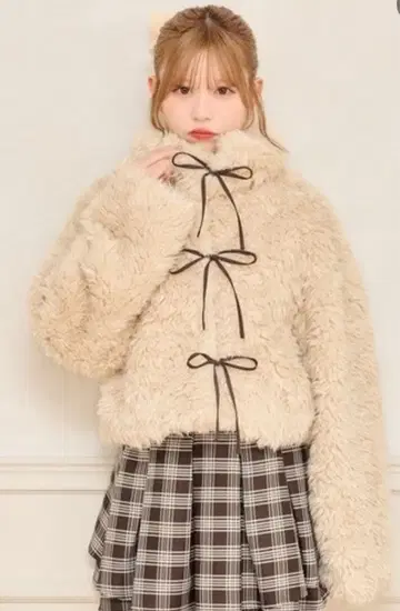 아프레 주르 리본 샤기 블루종