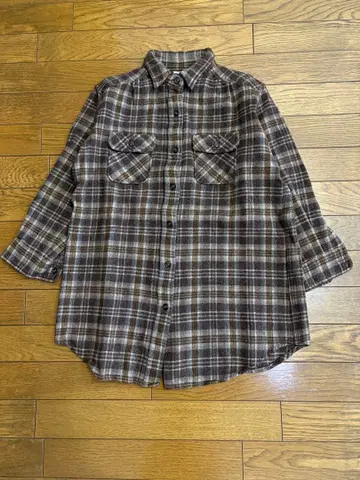 오어슬로우 orslow 울 체크 셔츠 타탄 체크 브라운 계열 새상품급