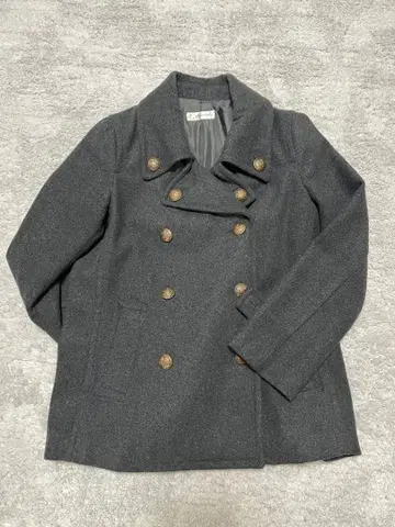 그레이 울 혼방 피 코트