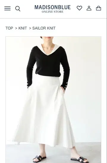 MADISON BLUE 세일러 니트 사이즈 00